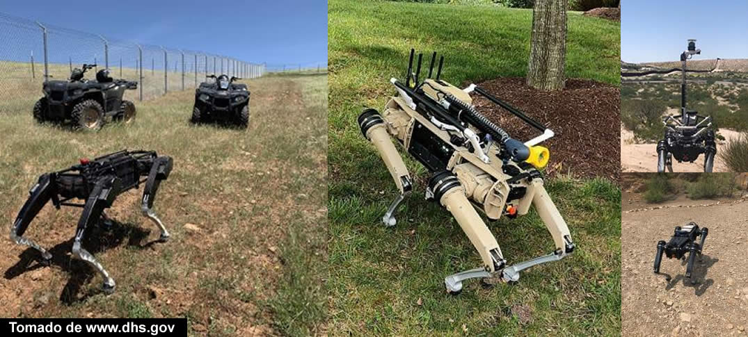 Los perros robot vigilancia en la frontera